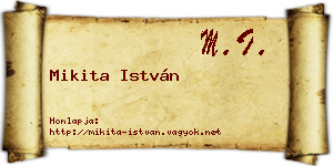 Mikita István névjegykártya
